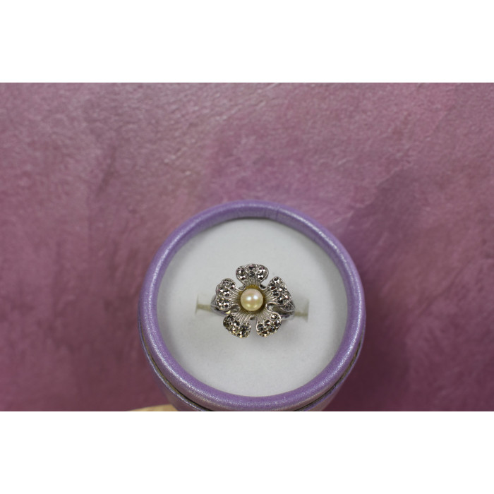 Sky Jewelry Серебряное кольцо с жемчугом