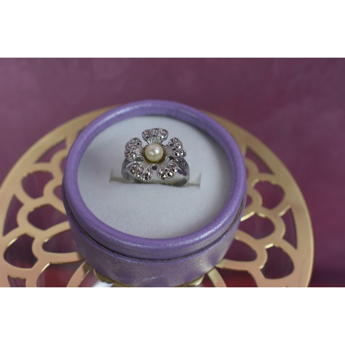 Sky Jewelry Серебряное кольцо с жемчугом