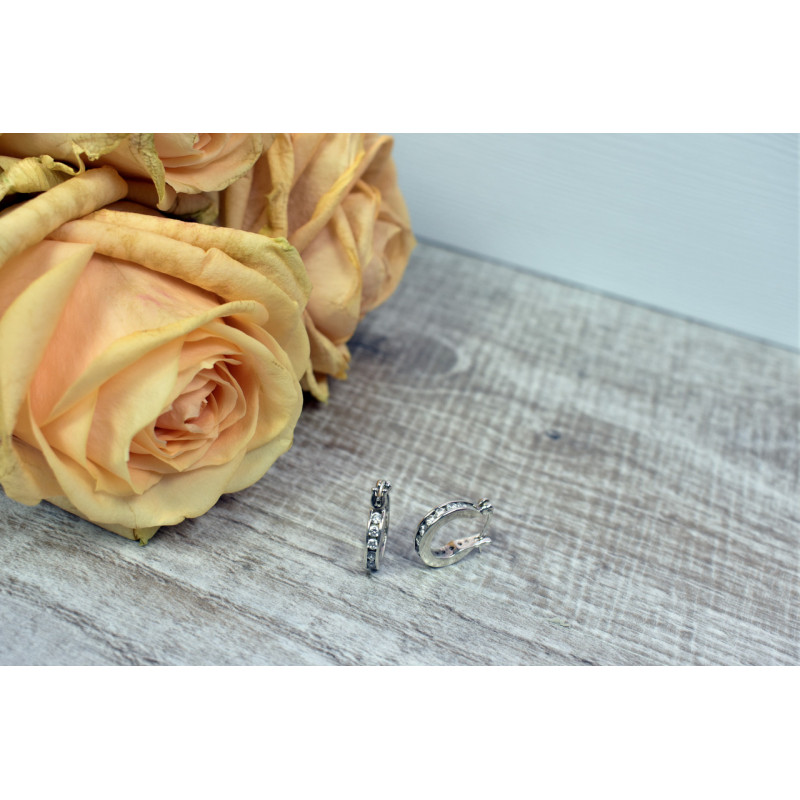 Sky Jewelry Серебряные серьги с фианитами