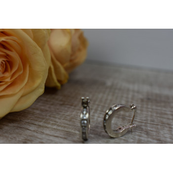 Sky Jewelry Серебряные серьги с фианитами