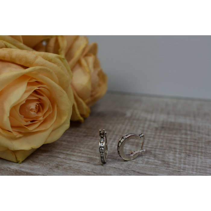 Sky Jewelry Серебряные серьги с фианитами