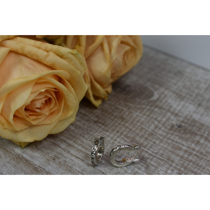 Sky Jewelry Серебряные серьги с фианитами