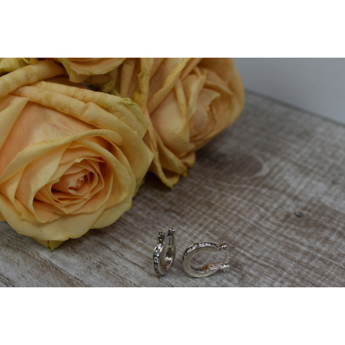 Sky Jewelry Серебряные серьги с фианитами