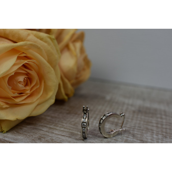 Sky Jewelry Серебряные серьги с фианитами