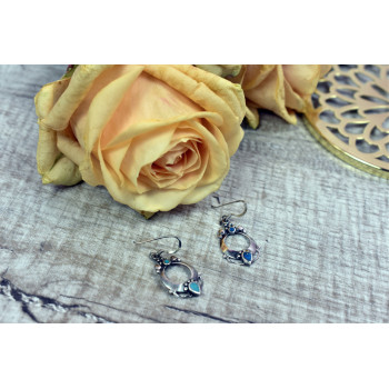 Sky Jewelry Серебряные серьги 925 проба с вставкой из Бирюзы