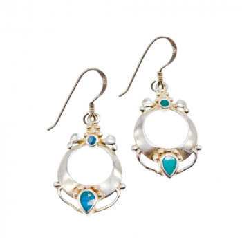 Sky Jewelry Серебряные серьги 925 проба с вставкой из Бирюзы