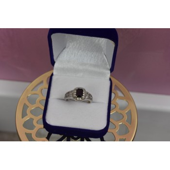 Sky Jewelry Серебряное кольцо с темно-синим турмалином