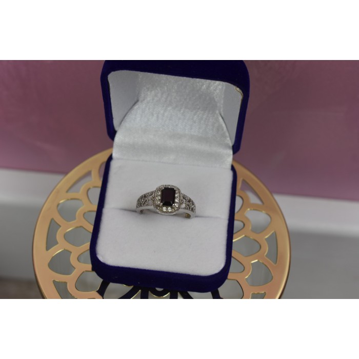 Sky Jewelry Серебряное кольцо с темно-синим турмалином