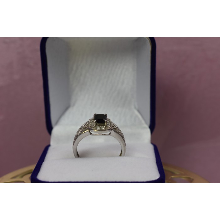 Sky Jewelry Серебряное кольцо с темно-синим турмалином