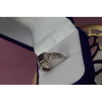 Sky Jewelry Серебряное кольцо с темно-синим турмалином