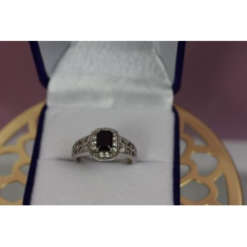 Sky Jewelry Серебряное кольцо с темно-синим турмалином