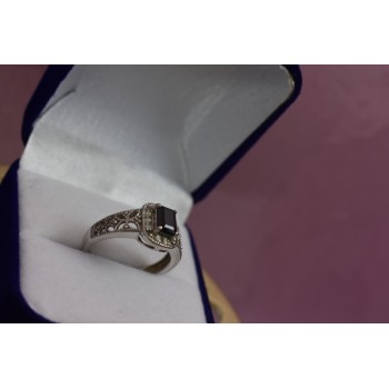 Sky Jewelry Серебряное кольцо с темно-синим турмалином