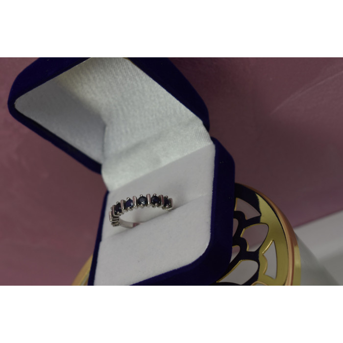 Sky Jewelry Серебряное кольцо с темно-синей Шпинелью