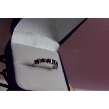 Sky Jewelry Серебряное кольцо с темно-синей Шпинелью