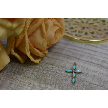 Sky Jewelry Серебряный крестик с бирюзой