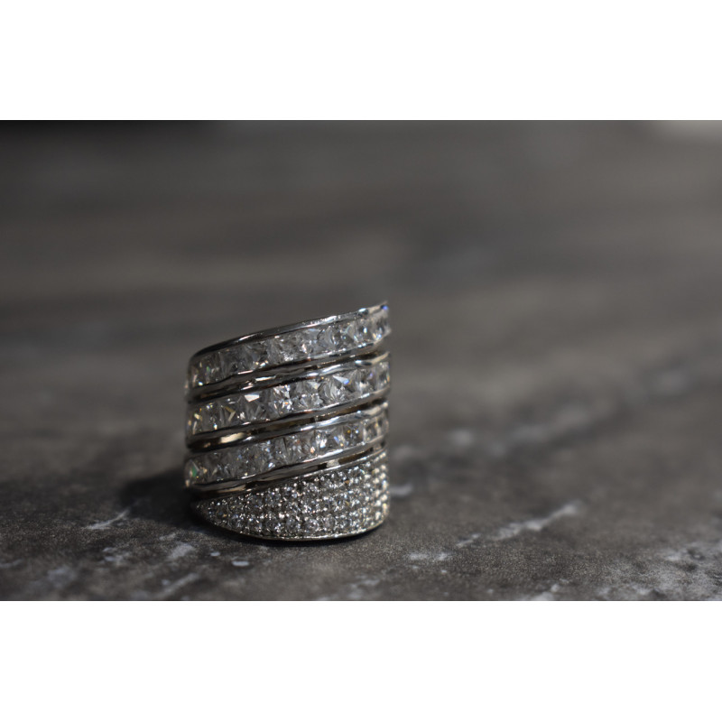 Sky Jewelry Серебряное кольцо с фианитами