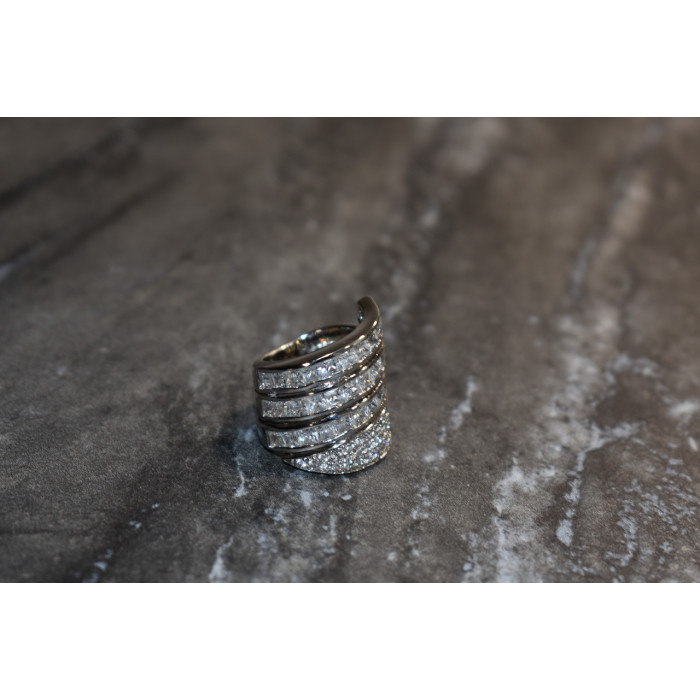 Sky Jewelry Серебряное кольцо с фианитами