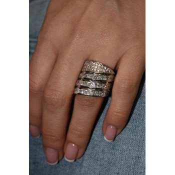 Sky Jewelry Серебряное кольцо с фианитами