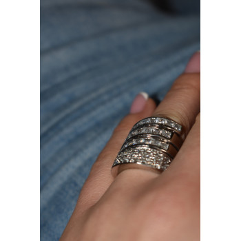 Sky Jewelry Серебряное кольцо с фианитами