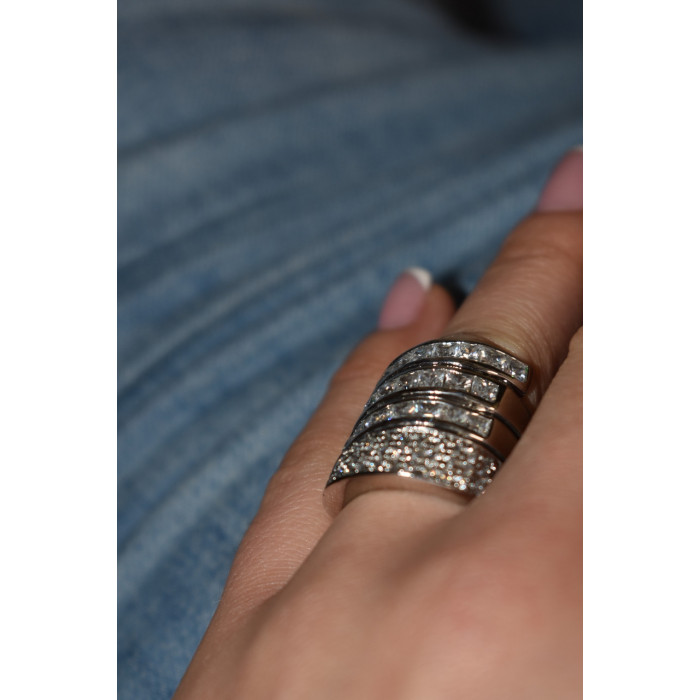 Sky Jewelry Серебряное кольцо с фианитами