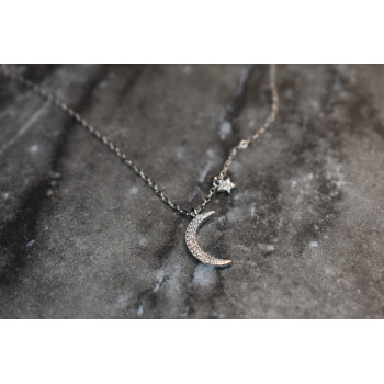 Sky Jewelry Серебряная цепочка с кулоном луна и звезда
