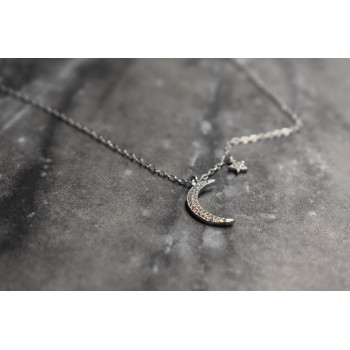 Sky Jewelry Серебряная цепочка с кулоном луна и звезда
