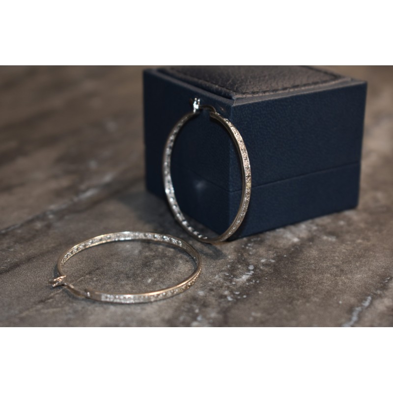 Sky Jewelry Серебряные серьги-кольца   с фианитами