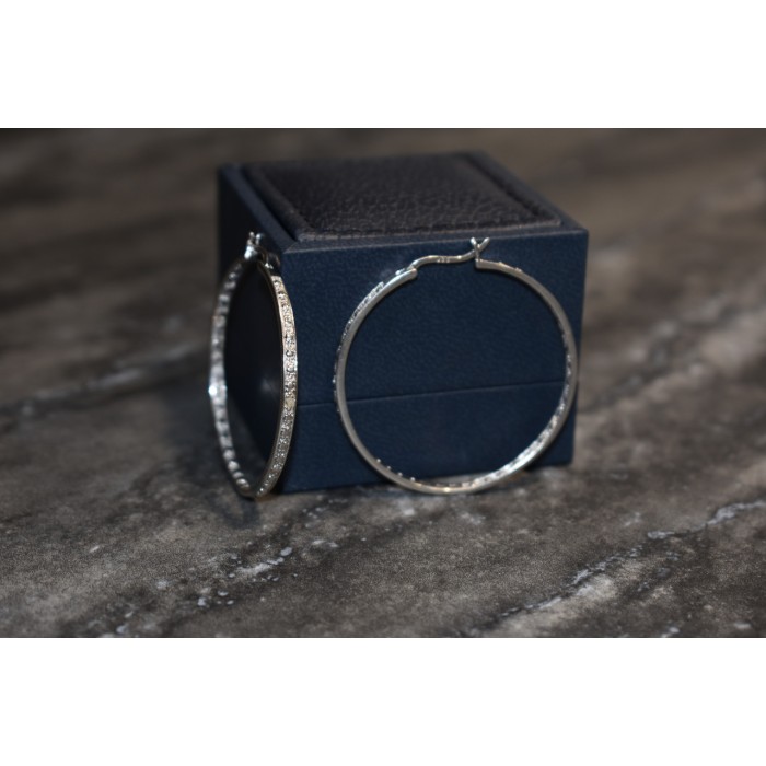 Sky Jewelry Серебряные серьги-кольца   с фианитами