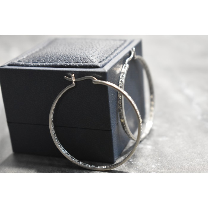 Sky Jewelry Серебряные серьги-кольца   с фианитами