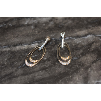 Sky Jewelry Серебряные серьги-гвоздики с фианитами 925 проба