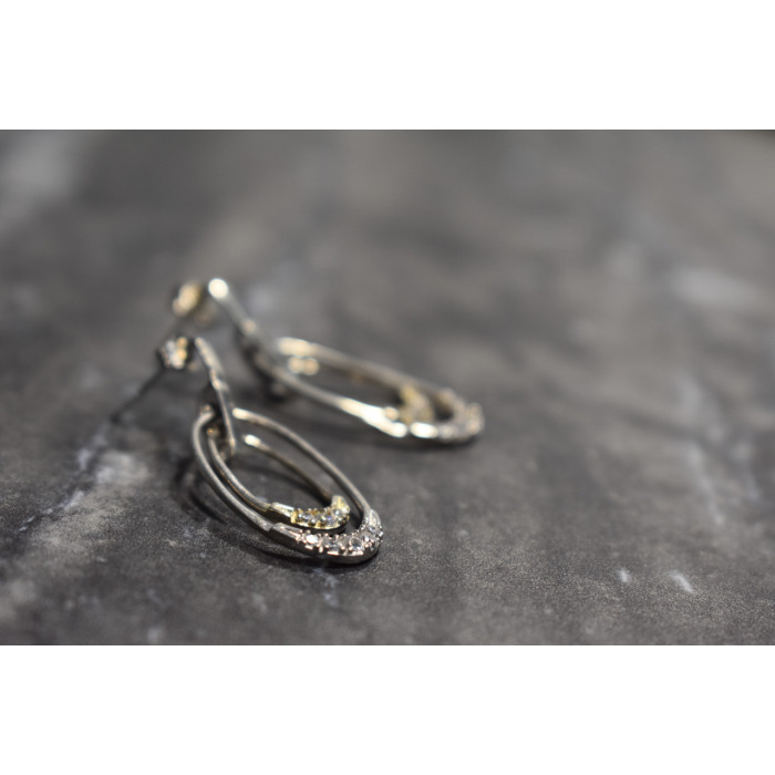 Sky Jewelry Серебряные серьги-гвоздики с фианитами 925 проба