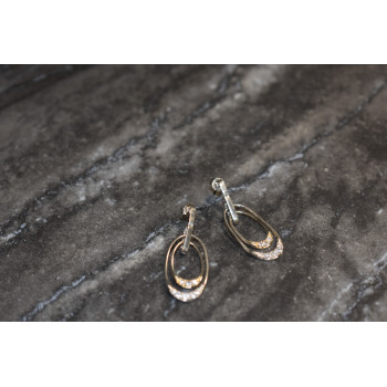 Sky Jewelry Серебряные серьги-гвоздики с фианитами 925 проба