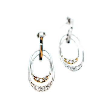 Sky Jewelry Серебряные серьги-гвоздики с фианитами 925 проба