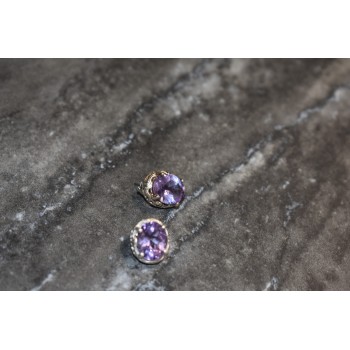 Sky Jewelry Серебряные серьги-гвоздики с аметистом