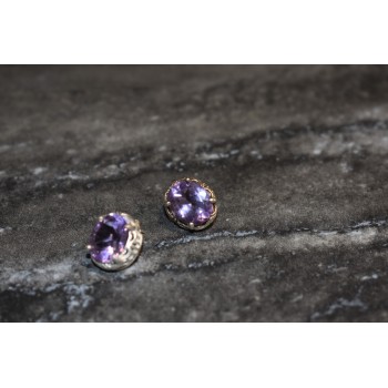 Sky Jewelry Серебряные серьги-гвоздики с аметистом