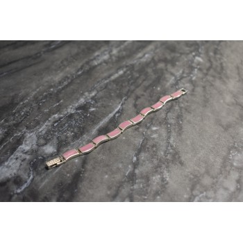 Sky Jewelry Серебряный браслет с камнем Розовый Агат