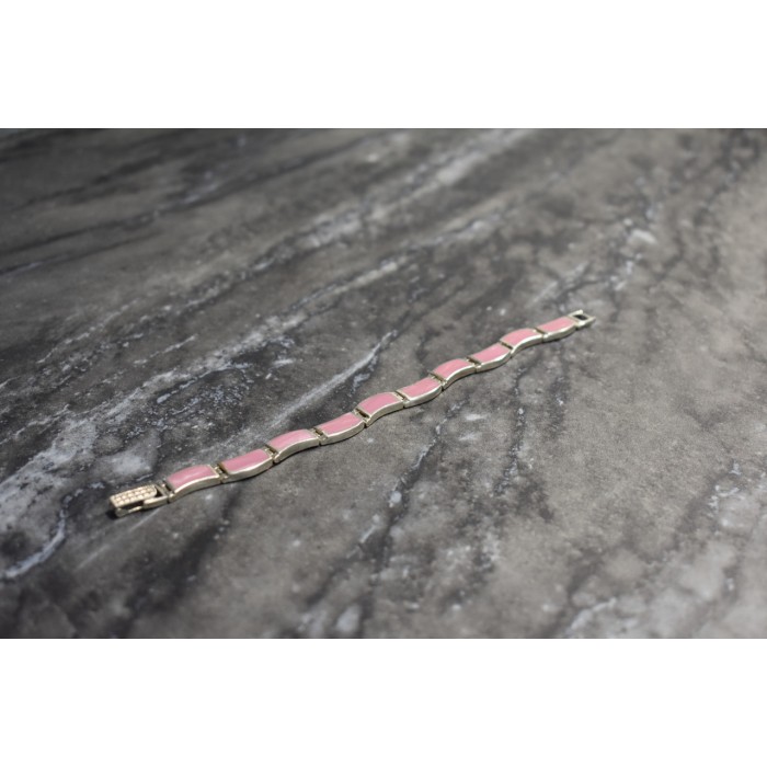 Sky Jewelry Серебряный браслет с камнем Розовый Агат