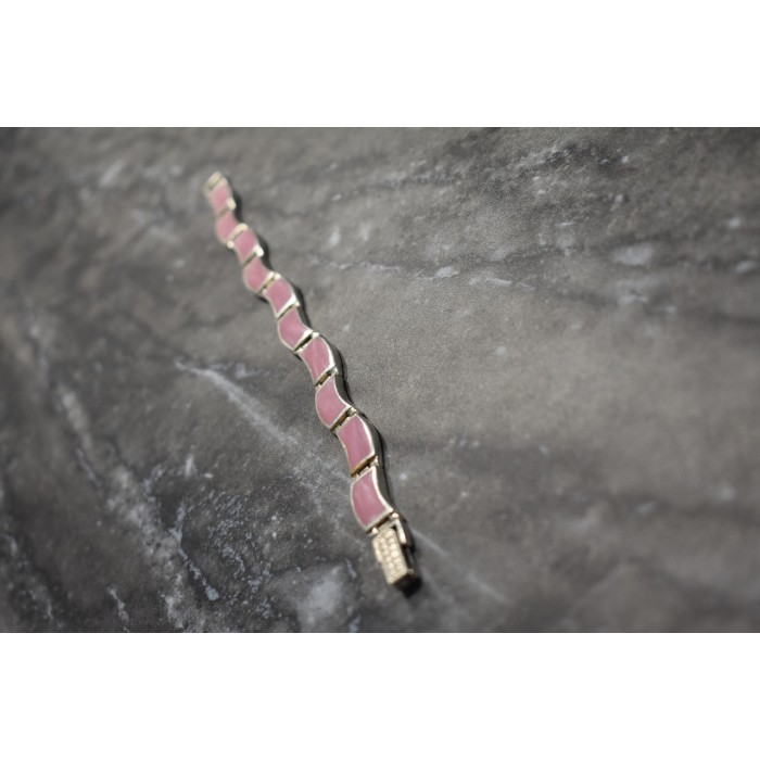 Sky Jewelry Серебряный браслет с камнем Розовый Агат