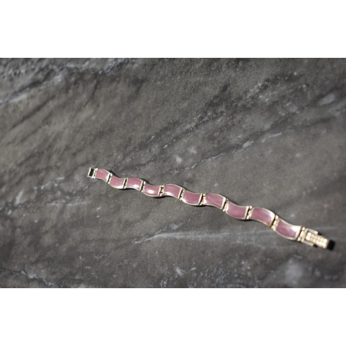 Sky Jewelry Серебряный браслет с камнем Розовый Агат