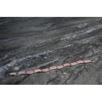 Sky Jewelry Серебряный браслет с камнем Розовый Агат