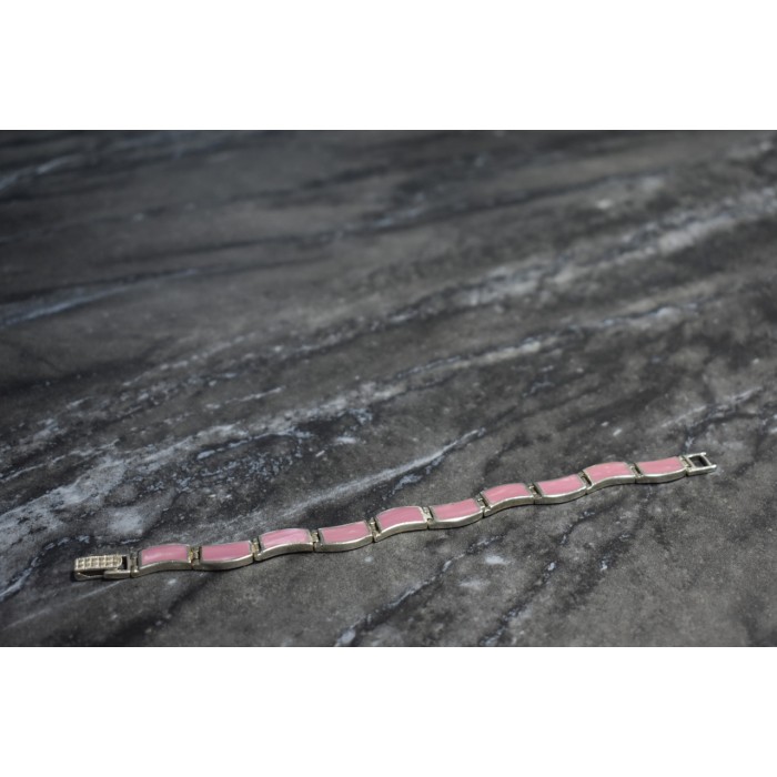 Sky Jewelry Серебряный браслет с камнем Розовый Агат