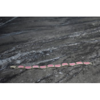 Sky Jewelry Серебряный браслет с камнем Розовый Агат