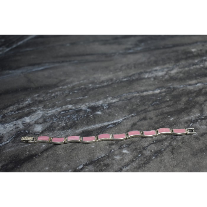 Sky Jewelry Серебряный браслет с камнем Розовый Агат