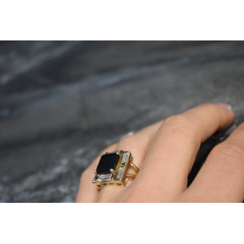 Sky Jewelry Серебряное кольцо в позолоте 925 проба