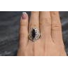 Sky Jewelry Серебряное кольцо с темно-синей Шпинелью