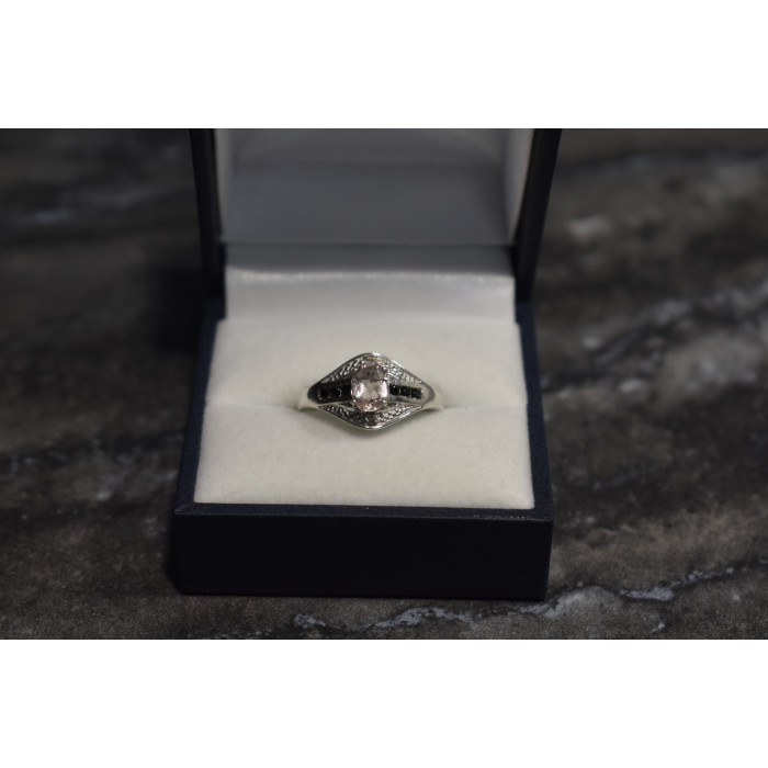 Sky Jewelry Серебряное кольцо 925 проба с Морганитом