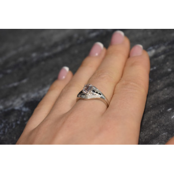 Sky Jewelry Серебряное кольцо 925 проба с Морганитом