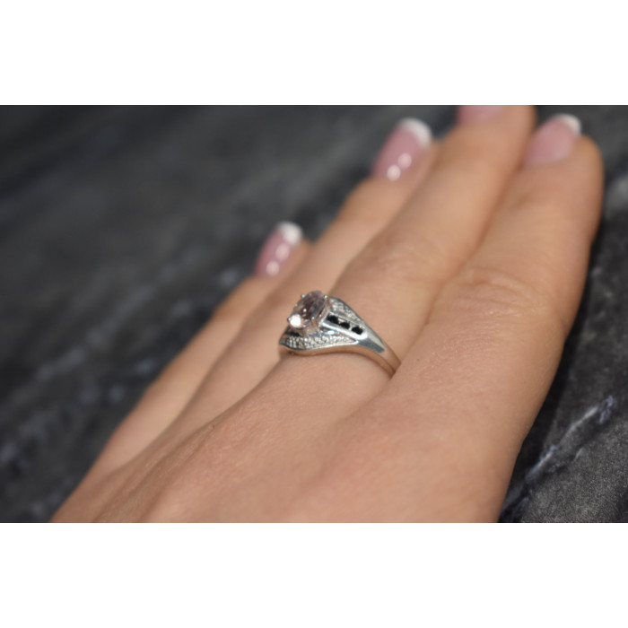 Sky Jewelry Серебряное кольцо 925 проба с Морганитом