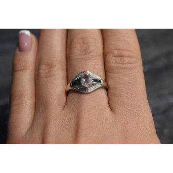 Sky Jewelry Серебряное кольцо 925 проба с Морганитом