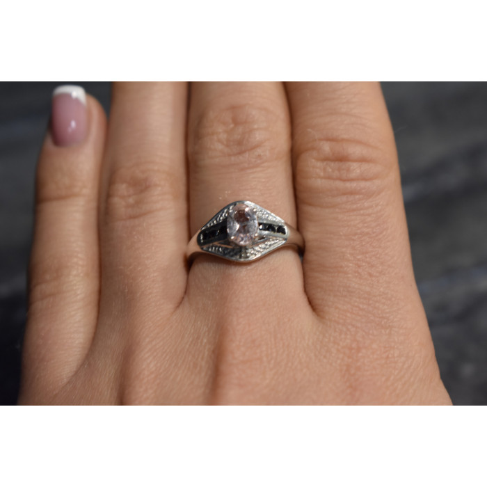 Sky Jewelry Серебряное кольцо 925 проба с Морганитом